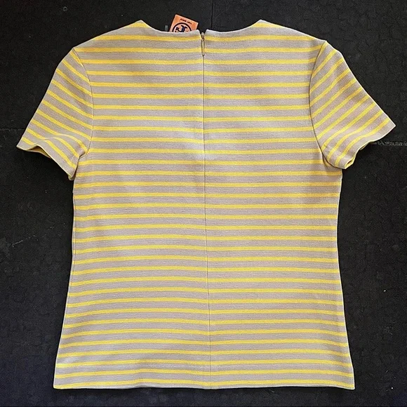 Tory Burch grey and marigold striped blouse - Picture 13 of 16